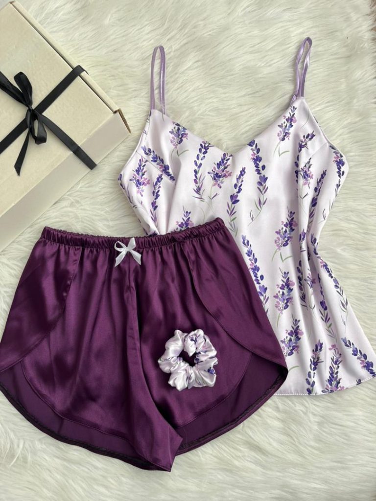 طرح سنبل با شورتک لاله بادمجانی